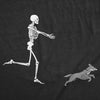  Skeleton Chasing Dog Womens T Shirt 