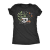  Skull Flowers Womens T Shirt 