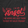  The Horns Are Just There To Keep My Halo Straight Womens T Shirt 