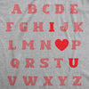  Valentine Alphabet Womens T Shirt 