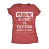  Warning Allergic To Everything Womens T Shirt 
