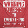  Warning Allergic To Everything Womens T Shirt 