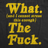  What And I Cannot Stress This Enough The Fuck Womens T Shirt 