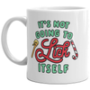 Funny Christmas Candy Cane Mug - 'It's Not Going To Lick Itself' - 11oz Coffee Cup