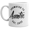 Funny 'Promoted to Auntie 2022' Coffee Mug - 11oz Family Baby Announcement Gift